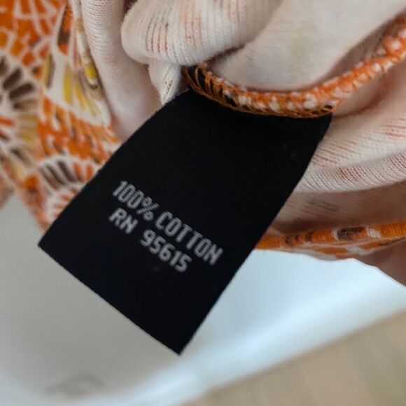 Rafaella Abstract Print Button Front Blouse | Size LP | 100% Cotton - Picture 5 of 6